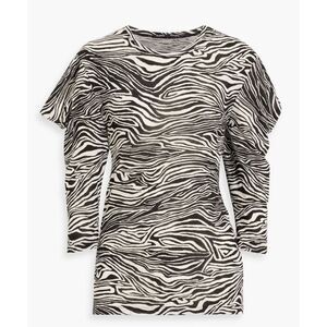 PROENZA SCHOULER Zebra-print slub cotton-jersey top NWT Size XS